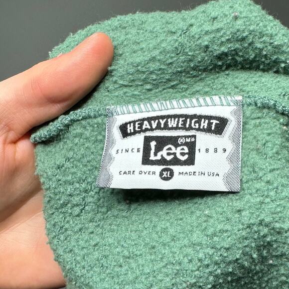 Vintage Lee Heavyweight Sweatpants Sage Green Cotton Joggers Baggy Made USA 90s - Picture 4 of 4